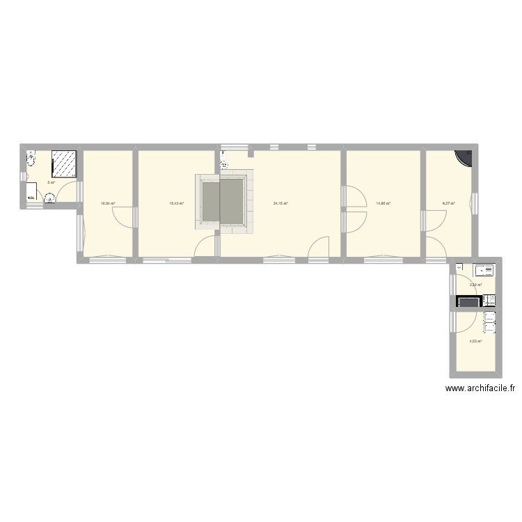 Fri1. Plan de 8 pièces et 87 m2