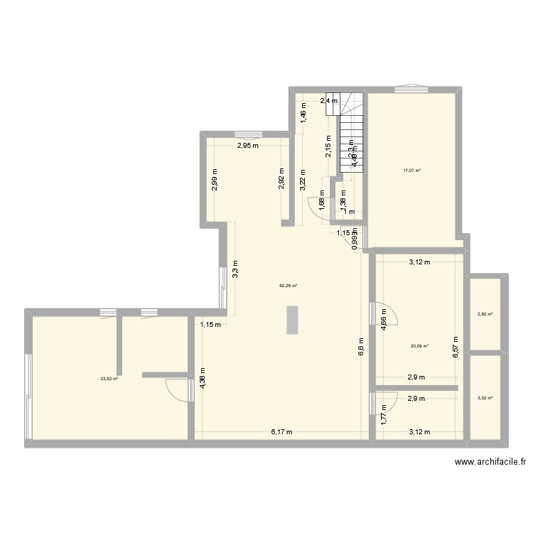 Maison 233 nu. Plan de 6 pièces et 129 m2
