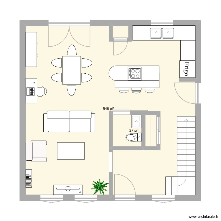 FG-36A. Plan de 2 pièces et 53 m2