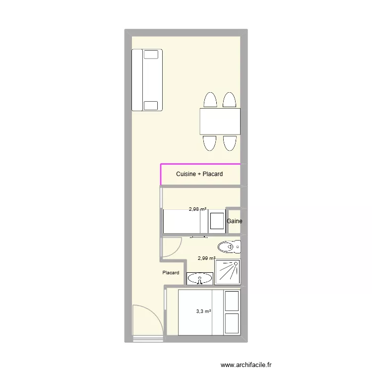 Roche Blanche 58. Plan de 5 et 29 m² Roche Blanche 58. Plan de 5 et 29 m²