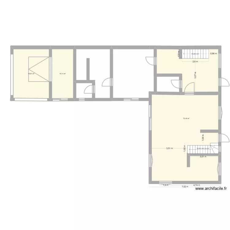 Ebauche extension CLEDER 3. Plan de 3  et 100 m²