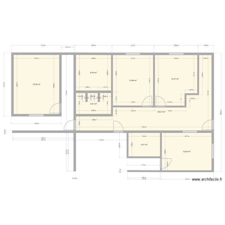 Maison Margo. Plan de 8 pièces et 100 m2