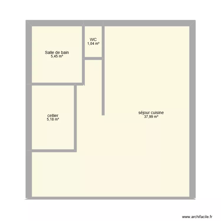 de thezy gouy en artois. Plan de 4  et 50 m²