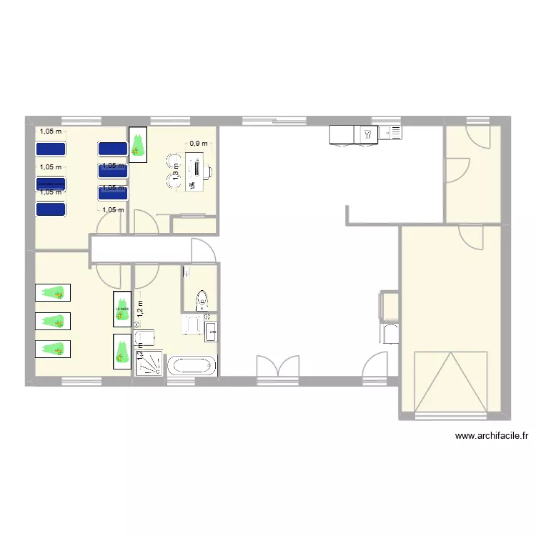 Plan am&eacute;nagement mam. Plan de 9  et 72 m²
