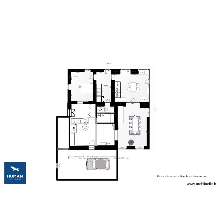 RDC_Fayssac. Plan de 1 pièce et 28 m2