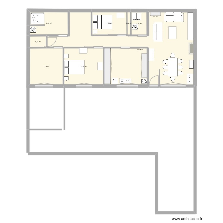 nouvelle maison 13 bis. Plan de 0 pièce et 0 m2