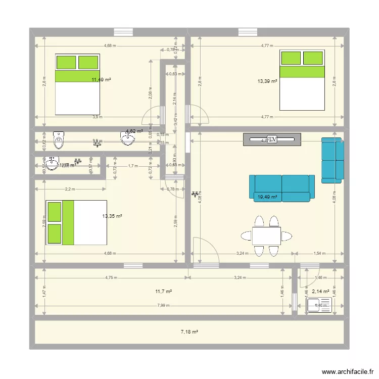 A RÉNOVER 2. Plan de 9 et 85 m² A RÉNOVER 2. Plan de 9 et 85 m²
