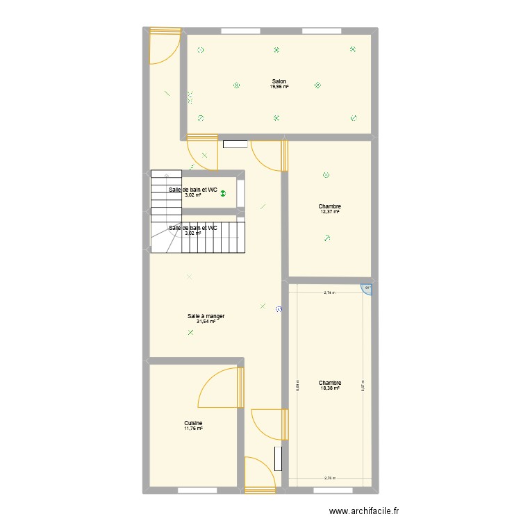 maiPlage. Plan de 7 pièces et 100 m2