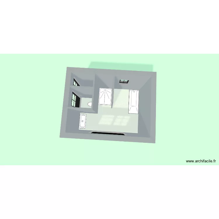 sdb haut. Plan de 1  et 12 m²