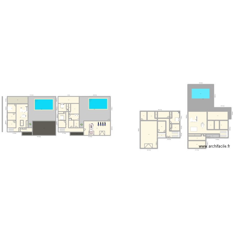 AMANDINE. Plan de 45 pièces et 1454 m2