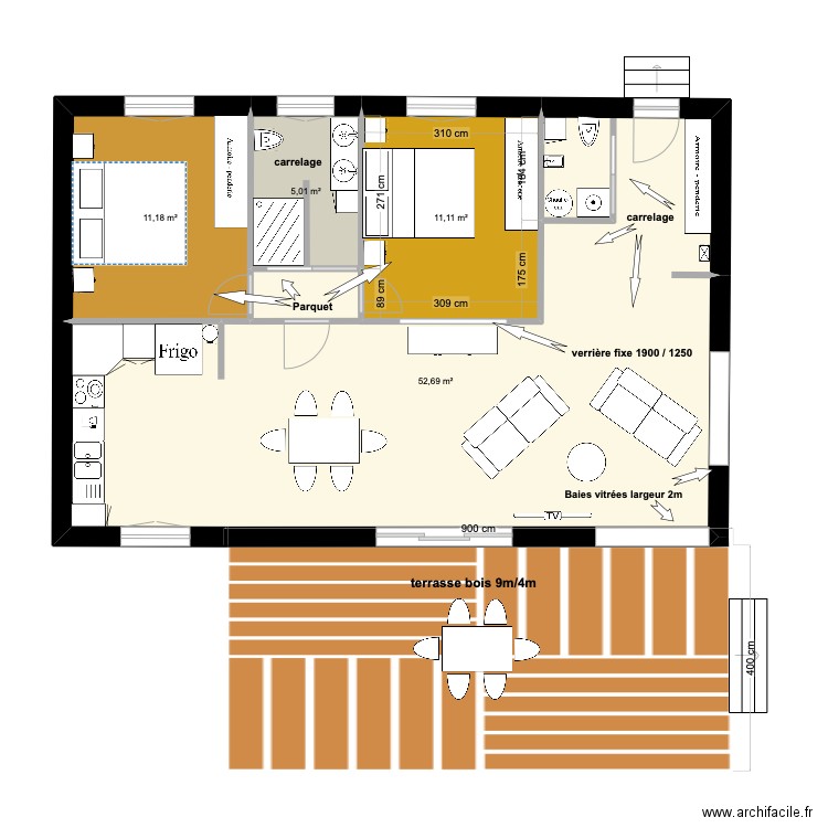 Petite Maison 2024 -3. Plan de 4 pièces et 80 m2