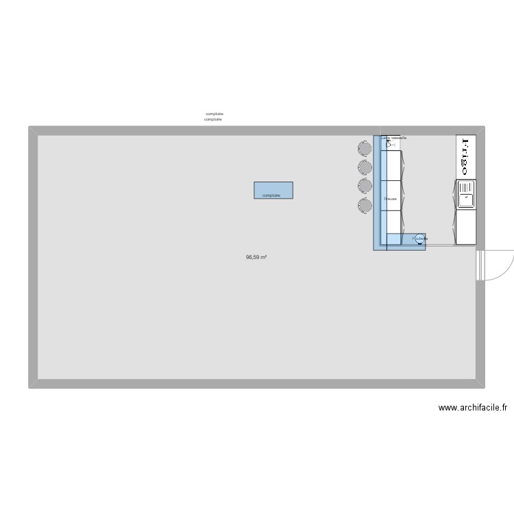 bar nieder. Plan de 1 pièce et 97 m2