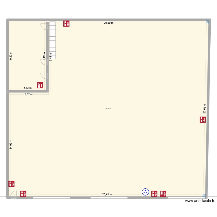 plan dépot Grenoble. Plan de 1 pièce et 627 m2