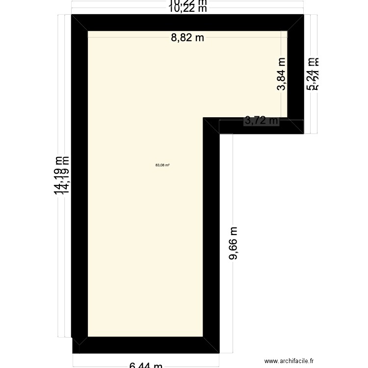 REZ DE CHAUSSÉE LE VERNET. Plan de 1 pièce et 83 m2