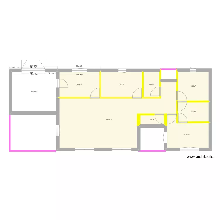 Maison Bonneval V3. Plan de 