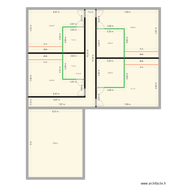 calenzana. Plan de 14 pièces et 219 m2