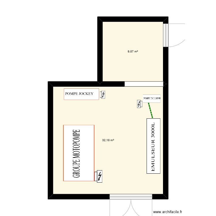 BAT I GMP. Plan de 2 pièces et 42 m2