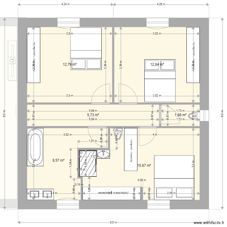 maison projet 5. Plan de 32 pièces et 343 m2
