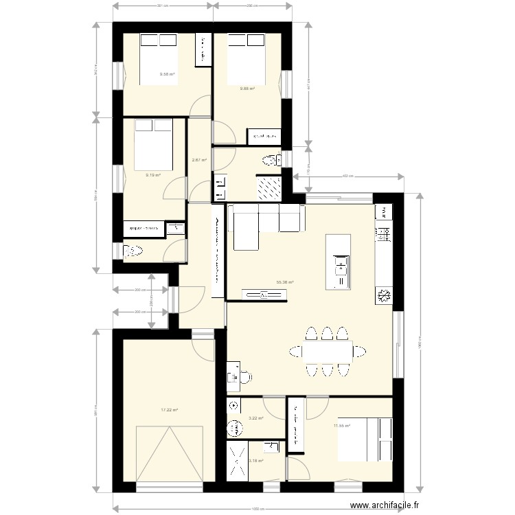 maison st germain. Plan de 9 pièces et 122 m2