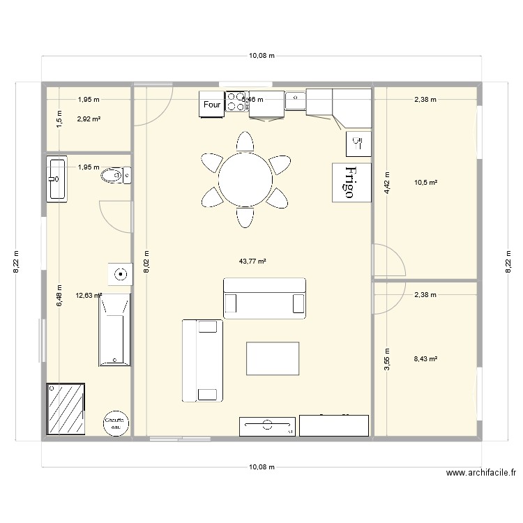 MAISON CUBE 80. Plan de 5 pièces et 78 m2