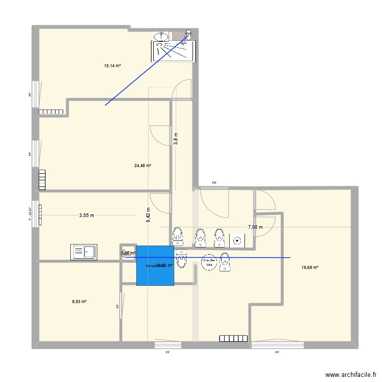 AL E7 5STUDIOS. Plan de 6 pièces et 96 m2
