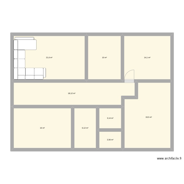 offi. Plan de 9 pièces et 111 m2