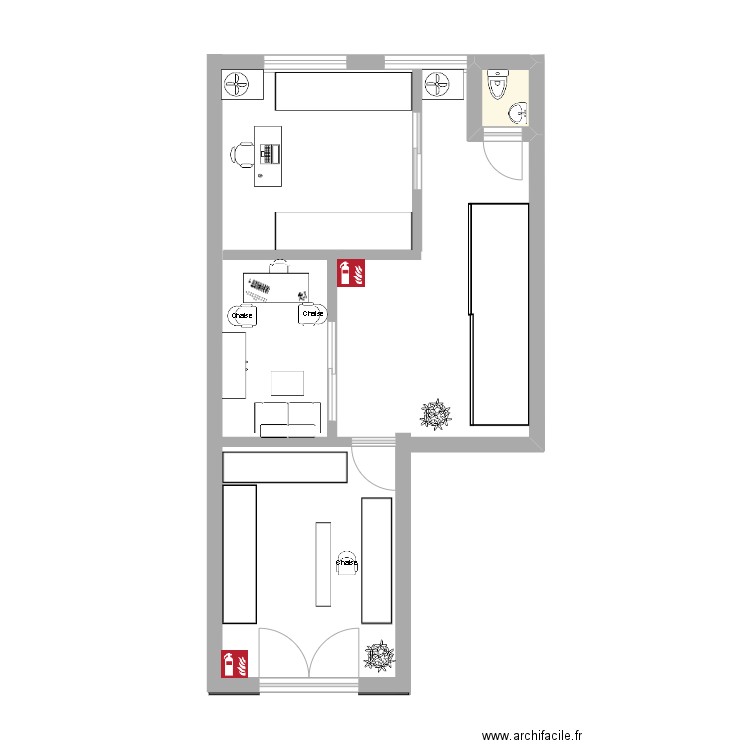 Hibana Commercial Parfumerie. Plan de 1 pièce et 1 m2