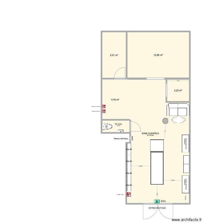 PLAN KOKETTE 2.0 SANS COTATION. Plan de 6 pièces et 58 m2