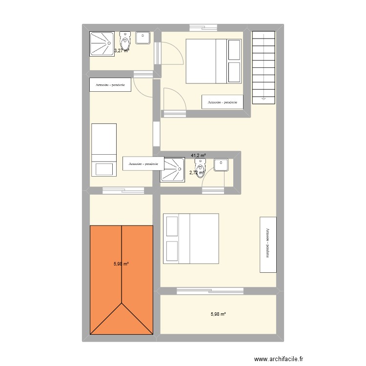 Orchid 42 36 1er. Plan de 5 pièces et 70 m2