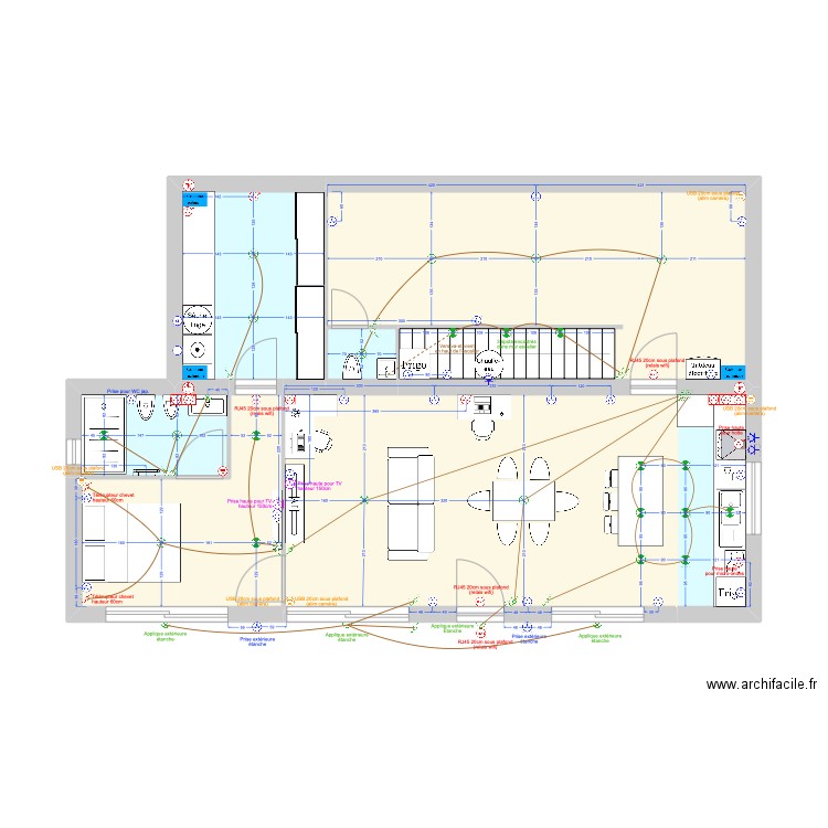 GARAVAN - Electricité v1.8. Plan de 15 pièces et 197 m2