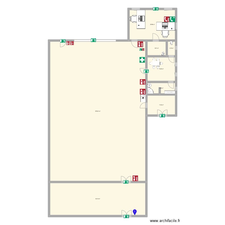 plan secours atelier - entrée. Plan de 8 pièces et 402 m2