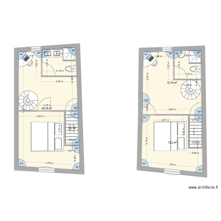 LA ROQUEBRUSSANNE ETAGE 2. Plan de 4 pièces et 52 m2