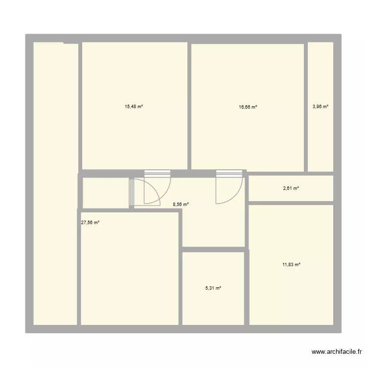etage papapa. Plan de 8 Pièces et 92 m²
