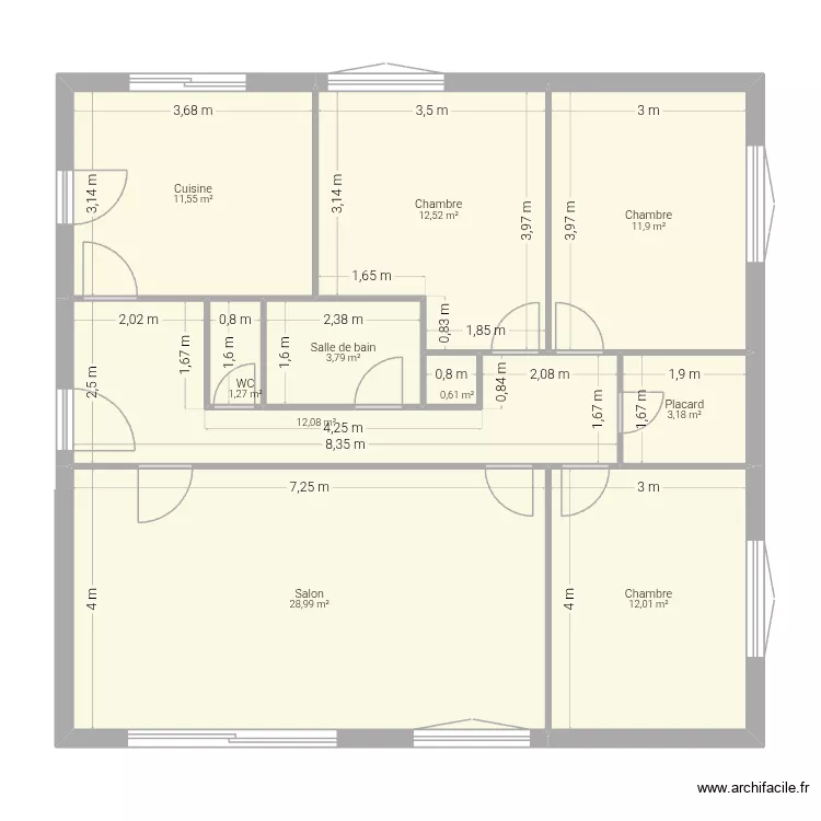 maison OK. Plan de 10  et 98 m²
