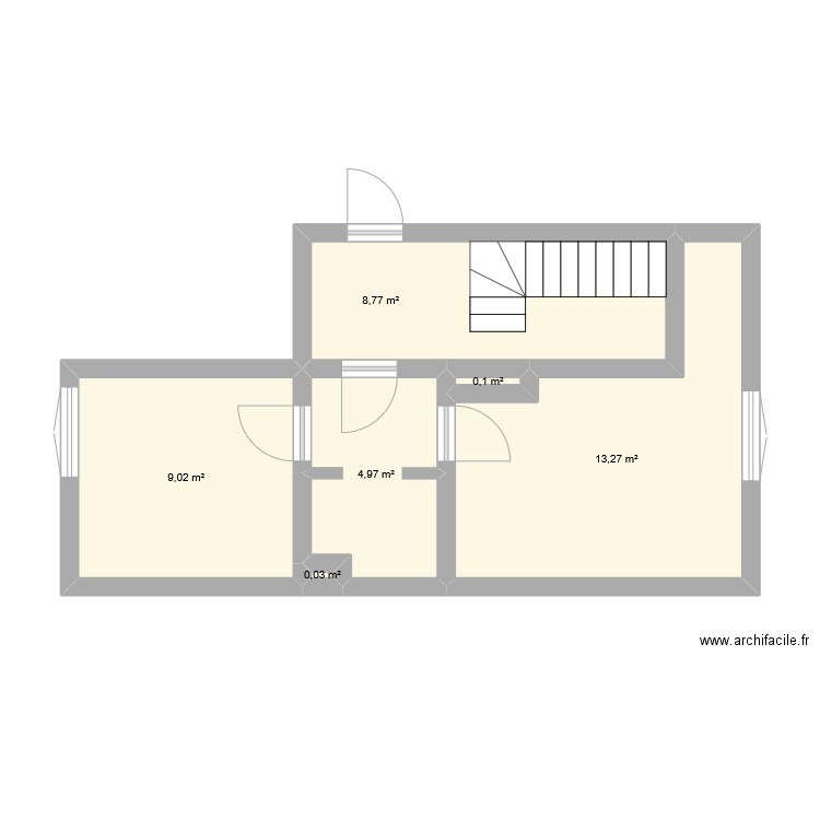 Paris. Plan de 6 pièces et 36 m2