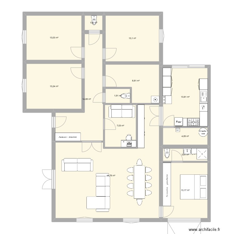maison mios modifié v2. Plan de 13 pièces et 152 m2