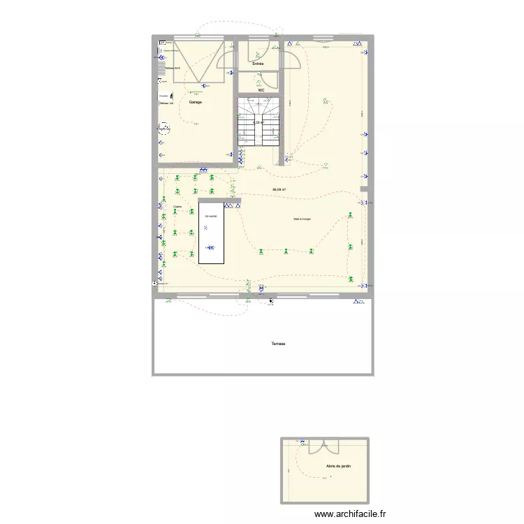 Sand cave. Plan de 16  et 343 m²
