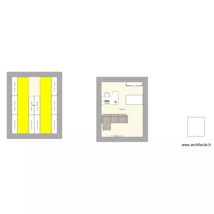 dressing bureau maumau. Plan de 2 Pièces et 55 m²