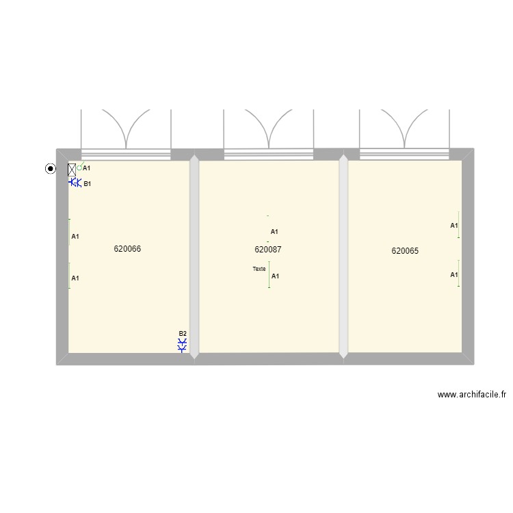 maritime 620066 pos. Plan de 3 pièces et 36 m2