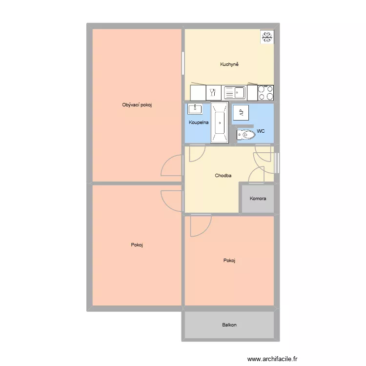 I.P.Pavlova 277 byt 8 FM. Plan de 10 et 76 m² I.P.Pavlova 277 byt 8 FM. Plan de 10 et 76 m²