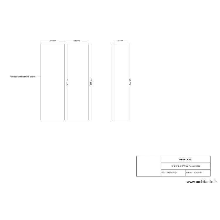meuble wc creche. Plan de 