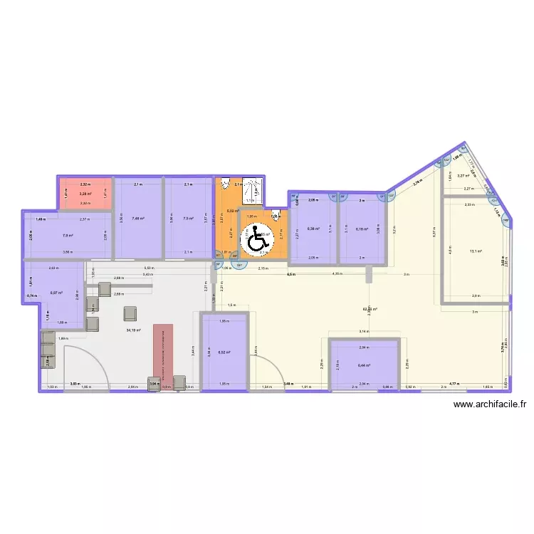 NOUVELLE COTE GRAND MONTREUIL. Plan de 15 Pièces et 181 m²
