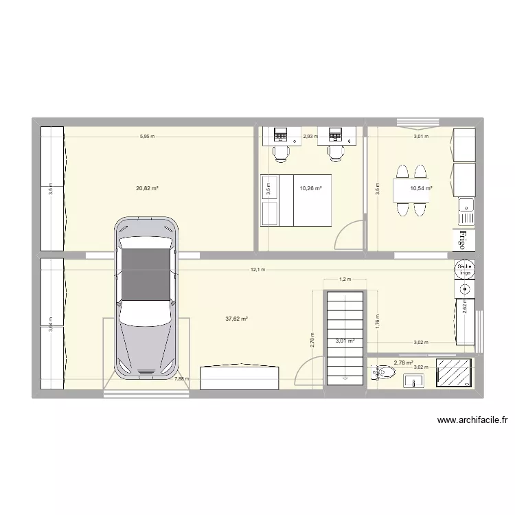 TASSIN 440K&euro; SOUS SOL SANS MODIF. Plan de 6  et 85 m²