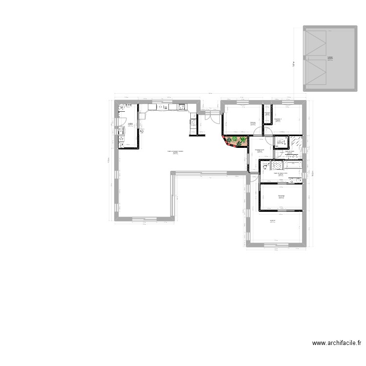 plan GO. Plan de 13 pièces et 196 m2
