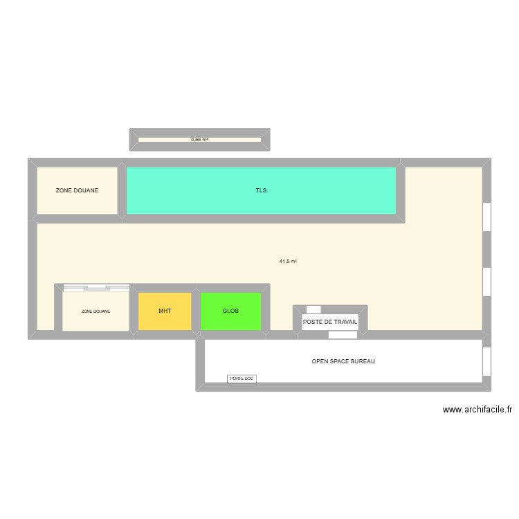 entrepot ziegler. Plan de 8 pièces et 75 m2