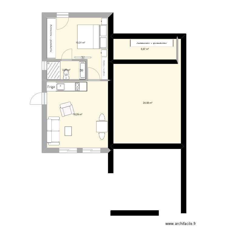 Alba pour revente rdj. Plan de 5 pièces et 65 m2