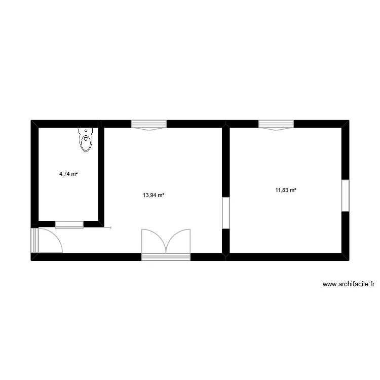maison Vernoux. Plan de 3  et 31 m²