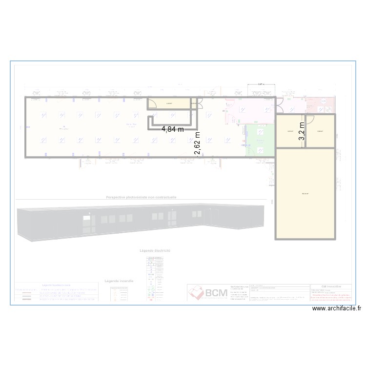 Aménagement cuisine 2. Plan de 5 pièces et 73 m2
