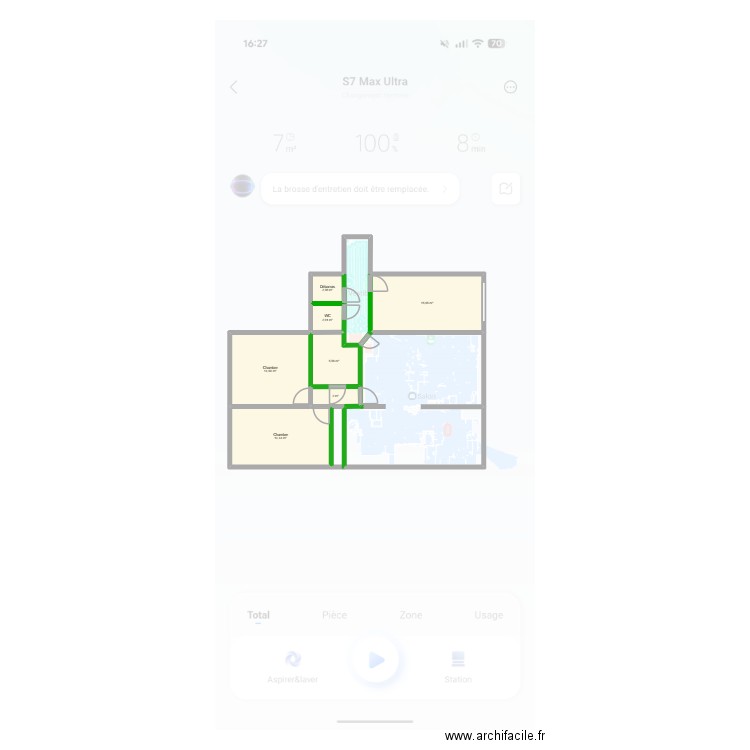 Maison Dedieu future. Plan de 7 pièces et 56 m2