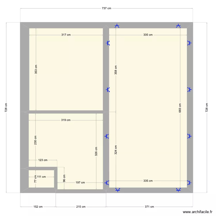 debut plant &eacute;lectrique &eacute;tage 90d. Plan de 